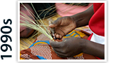 Woman making handicraft goods